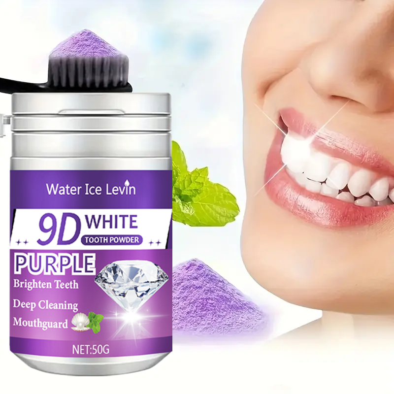 Teeth Whitening Flash - 9D White Purple Toothpowder. Brighten Teeth,