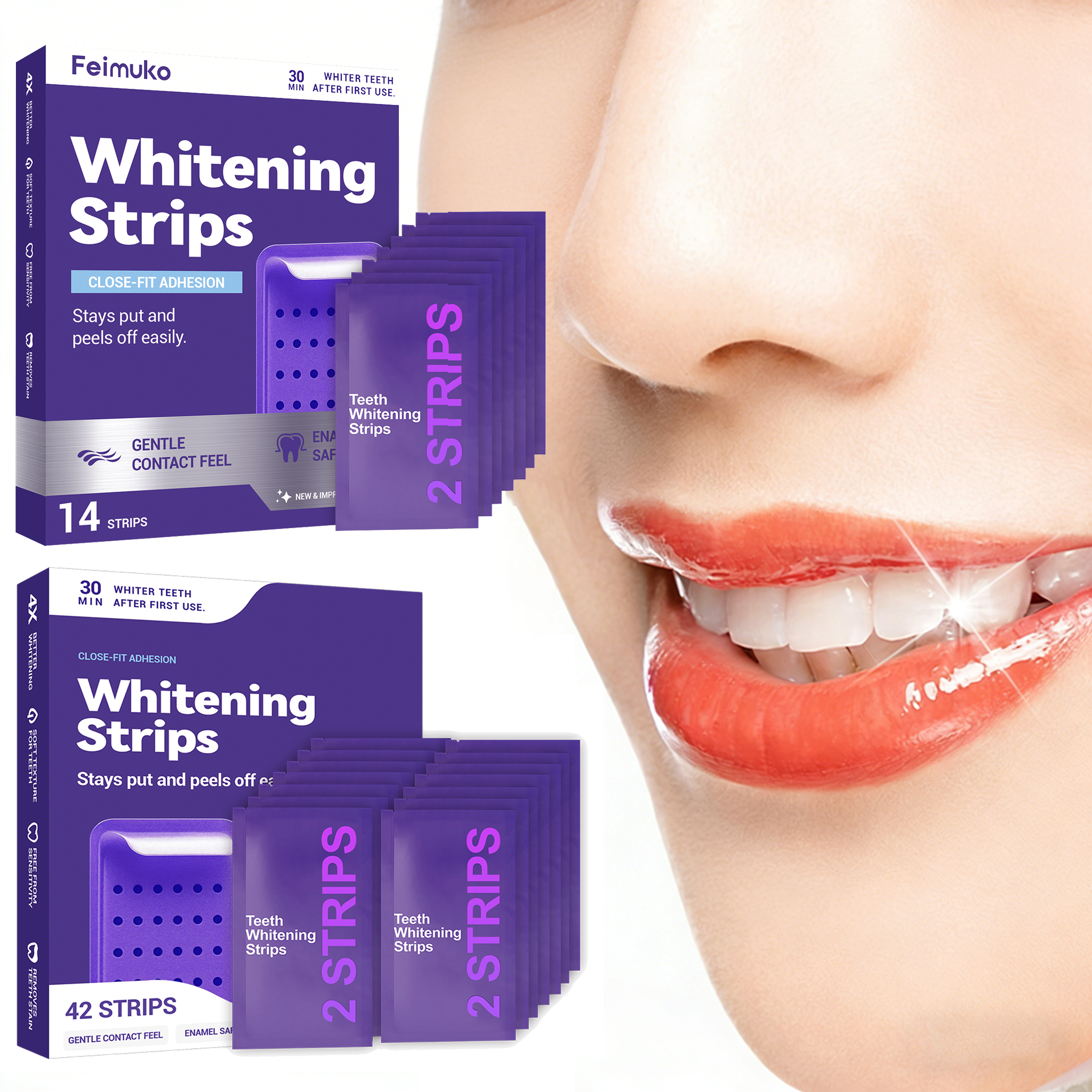 Teeth Whitening Flash - Purple Teeth Whitening Strips Brighteni Tooth