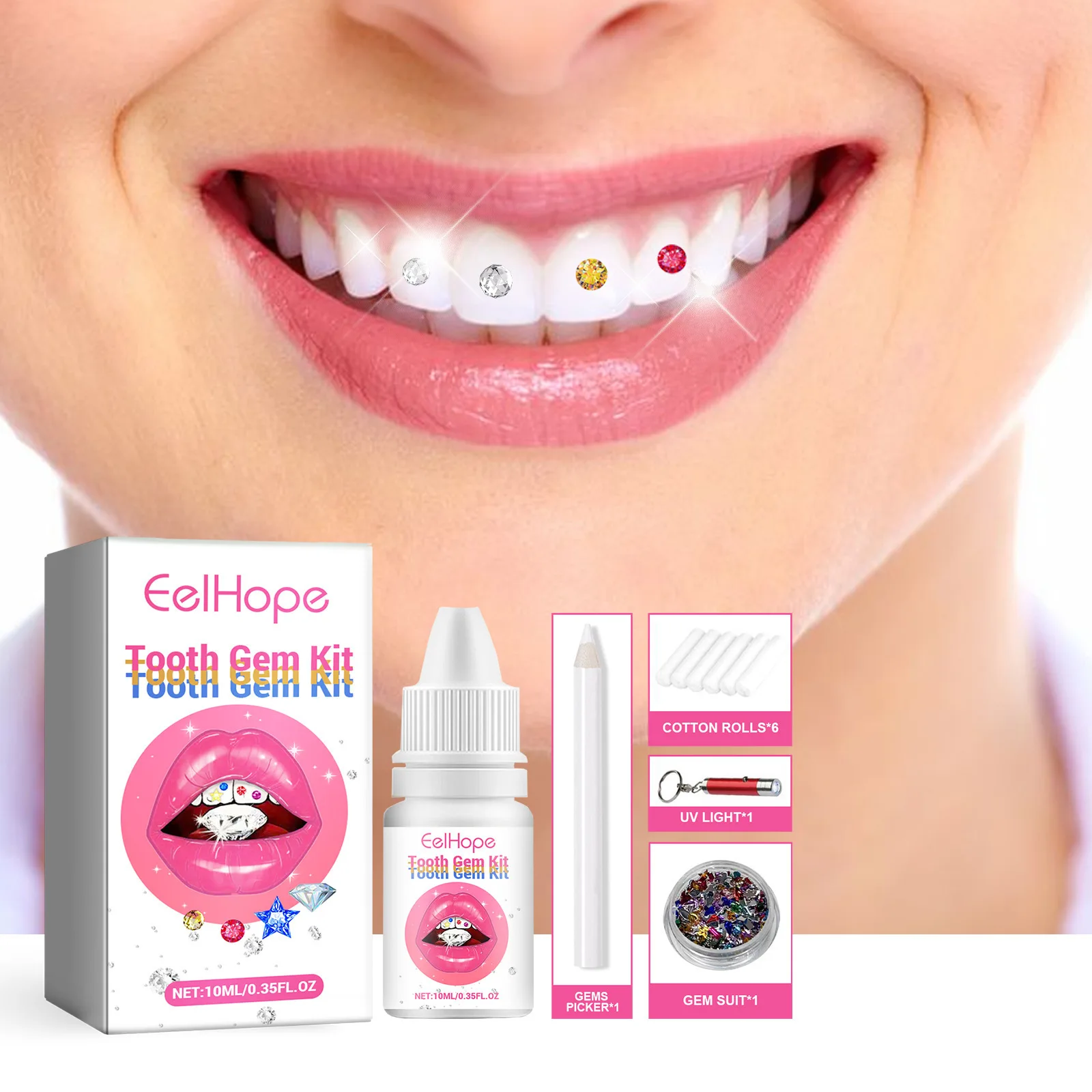 Teeth Whitening Free - Tooth Jewelry Kit DIY Clear Precious