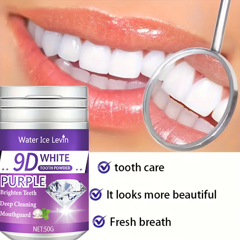 9D White Purple Toothpowder. B - Teeth Whitening Flash avaliação e preço