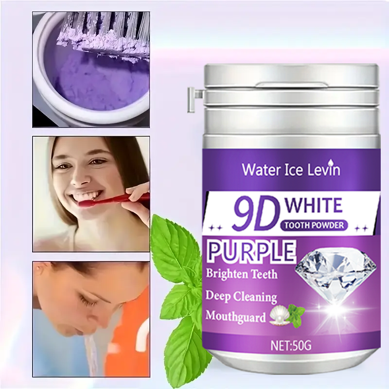 9D White Purple Toothpowder. B - Teeth Whitening Flash avaliação e preço