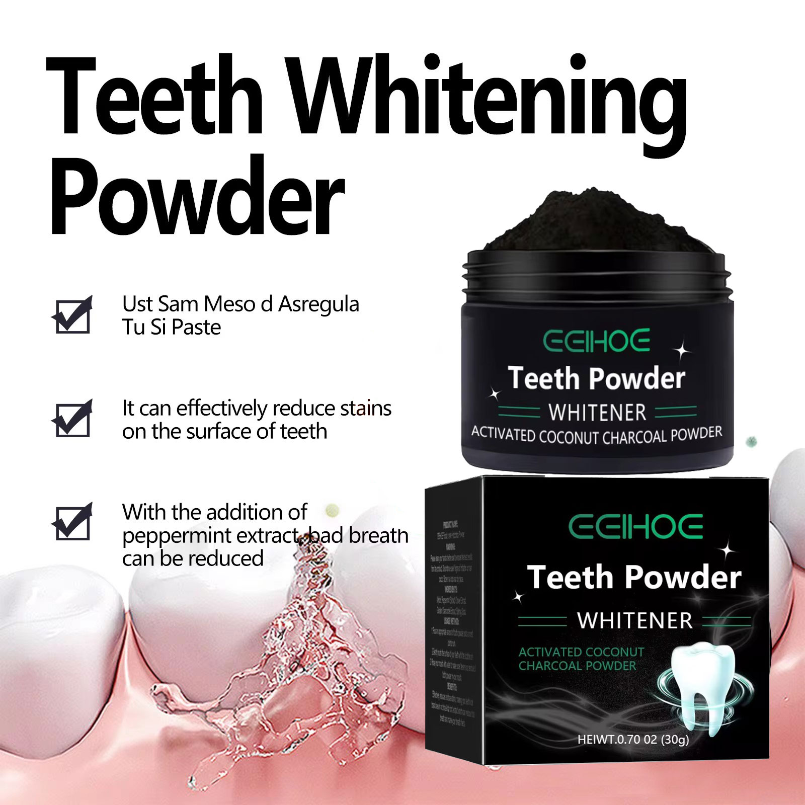 EELHOE Charcoal Powder for Tee - Teeth Whitening Charcoal avaliação e preço