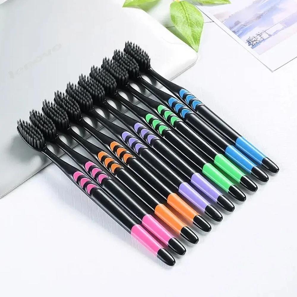 10PCS Toothbrush Natural Bambo - Teeth Whitening Charcoal avaliação e preço