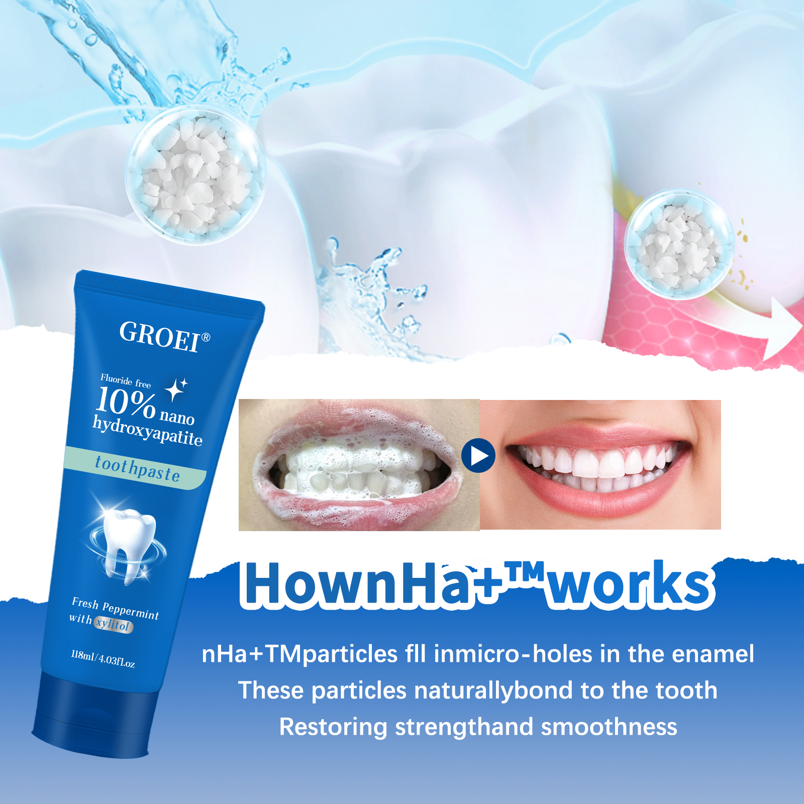 Hydroxyapatite Toothpaste Refr - Teeth Whitening Thailand avaliação e preço