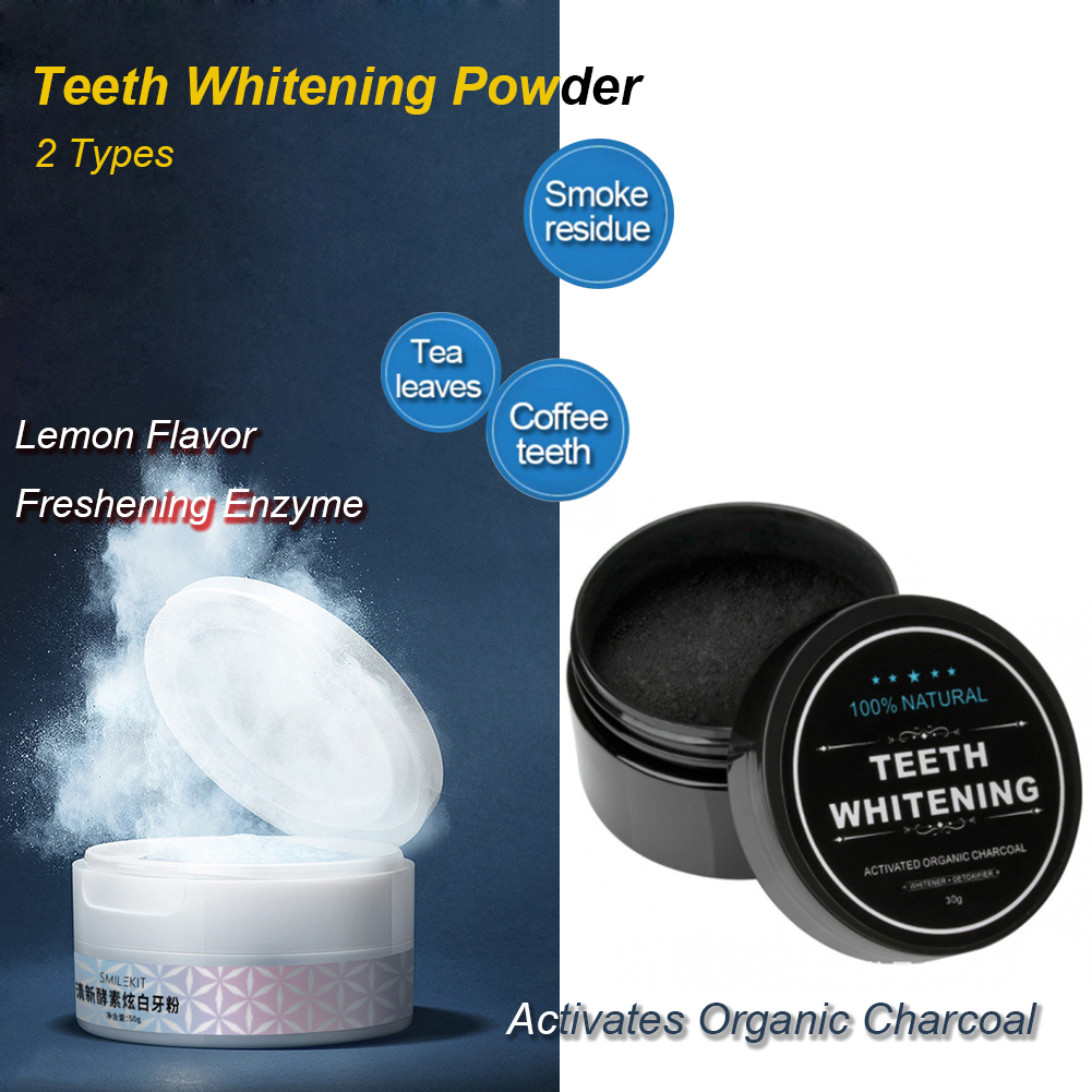 2 Types Teeth Whitening Powder - Teeth Whitening Charcoal avaliação e preço