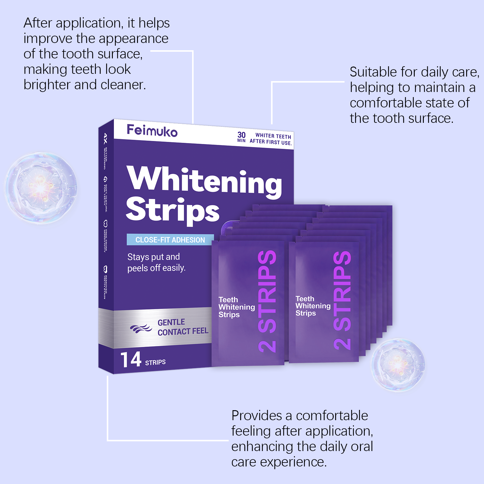 Purple Teeth Whitening Strips  - Teeth Whitening Gel Refills avaliação e preço