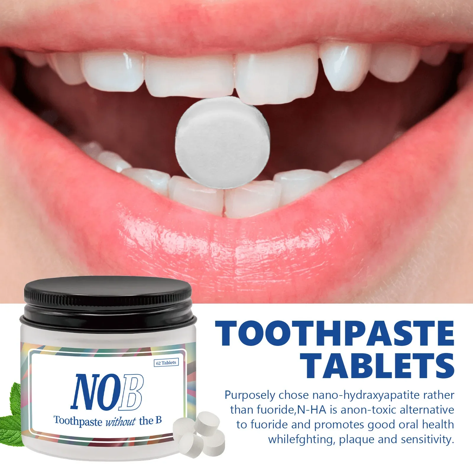Solid Toothpaste Tablets Mint  - Teeth Whitening Charcoal avaliação e preço