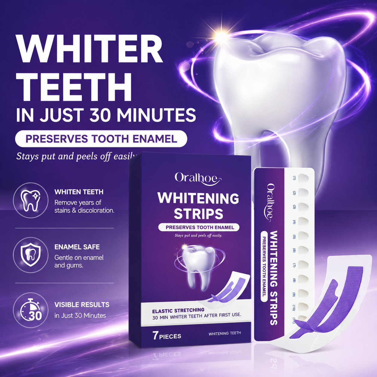 Purple Teeth Whitening Strips  - Teeth Whitening Gel Refills avaliação e preço