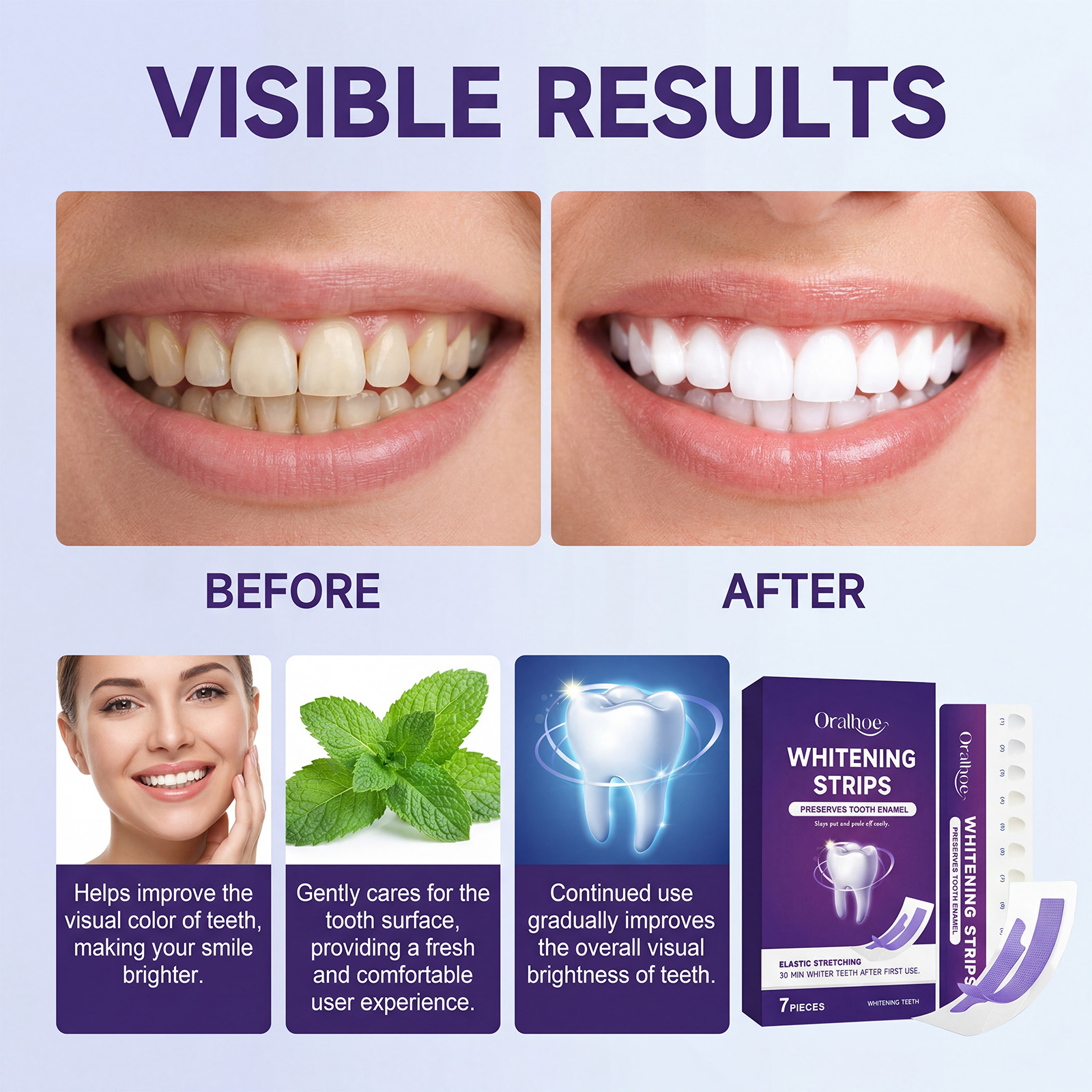 Purple Teeth Whitening Strips  - Teeth Whitening Gel Refills avaliação e preço