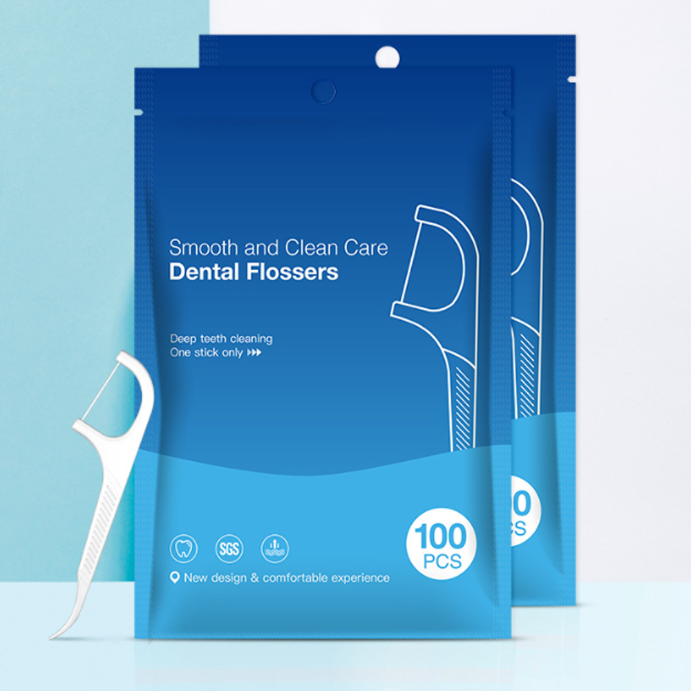 100PCS Dental Floss Dental Flo - Teeth Whitening Brush avaliação e preço