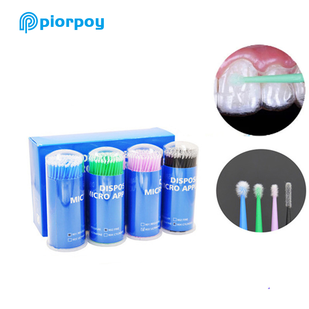 PIORPOY 100Pcs Dental Micro Br - Teeth Whitening Brush avaliação e preço