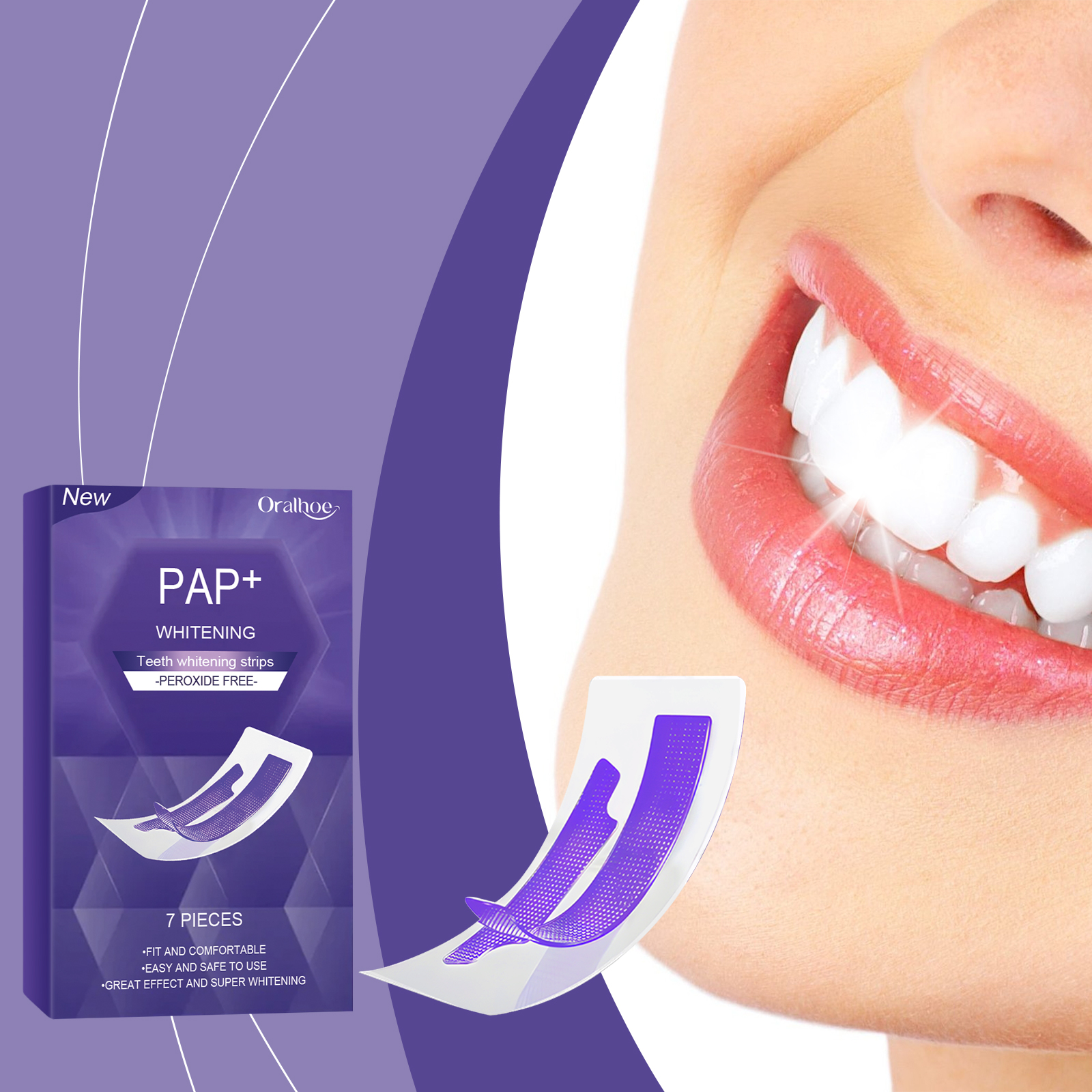 Purple Teeth Whitening Strips  - Teeth Whitening Flash avaliação e preço