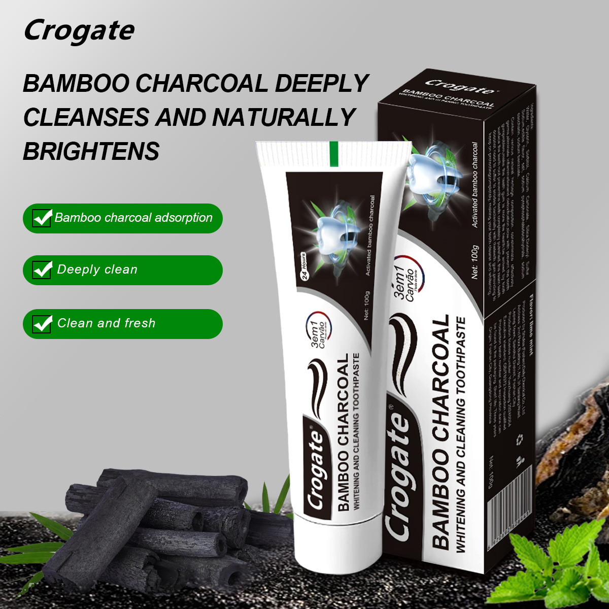 @@Whitening Toothpaste Bamboo  - Teeth Whitening Charcoal avaliação e preço