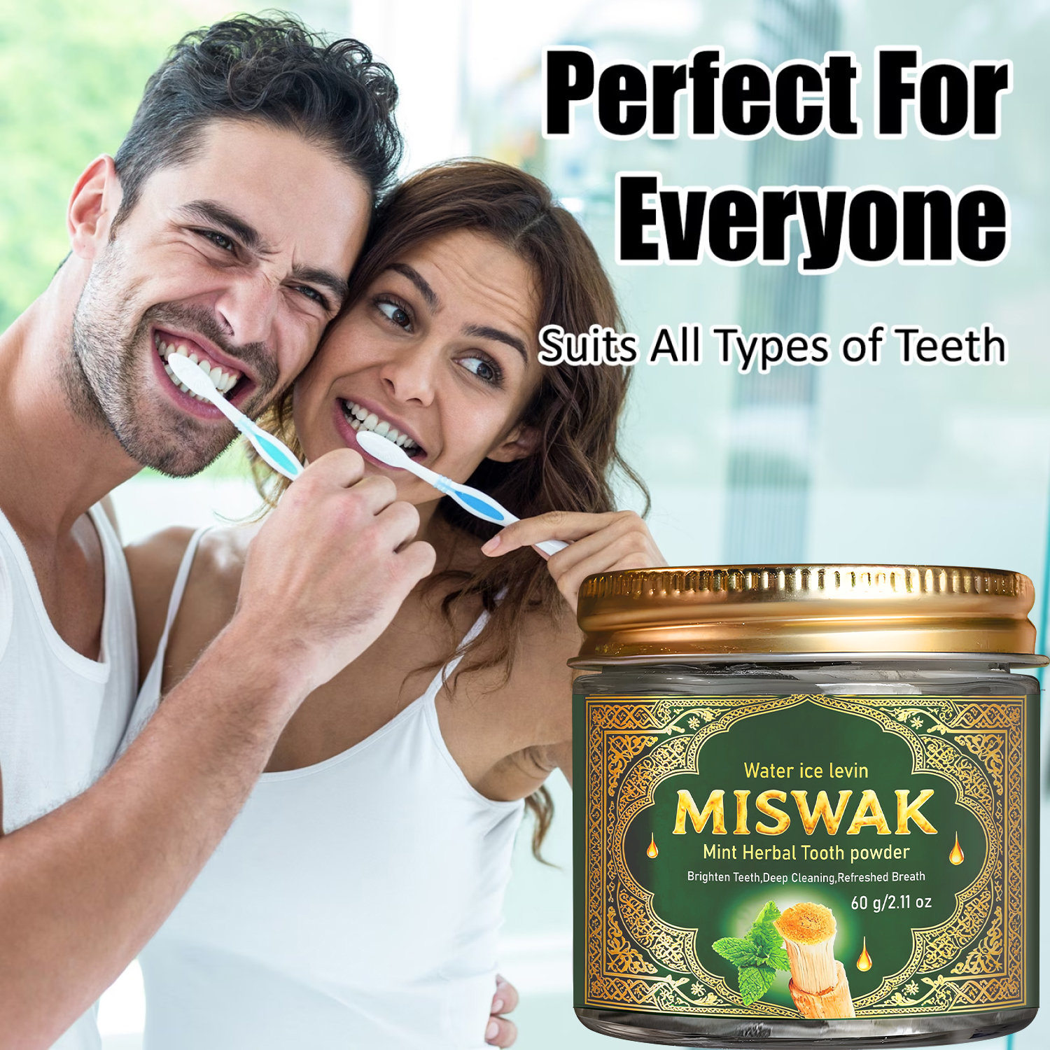 Miswak Mint Herbal Tooth Powde - Teeth Whitening Thailand avaliação e preço
