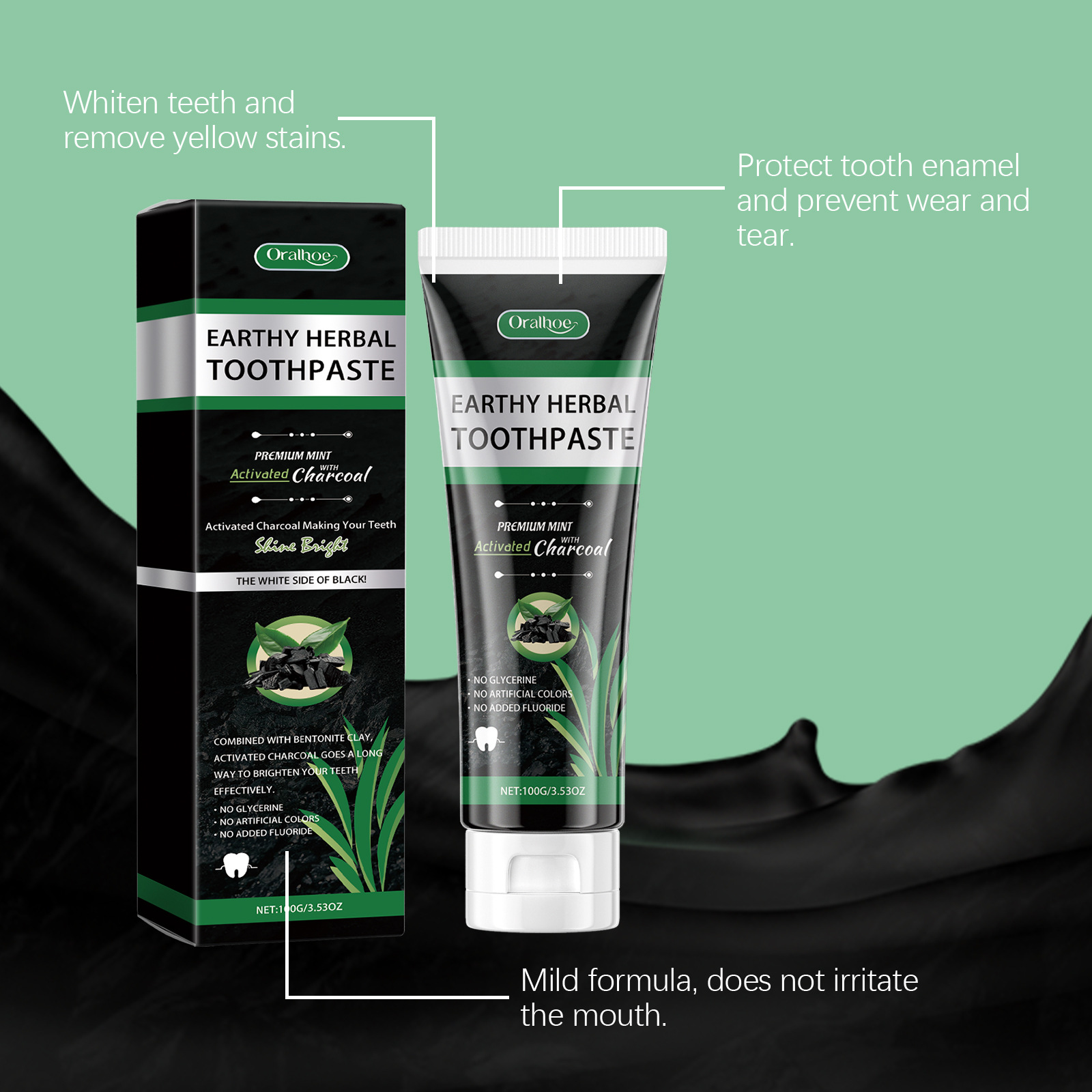 Bamboo Charcoal Mint Toothpast - Teeth Whitening Charcoal avaliação e preço