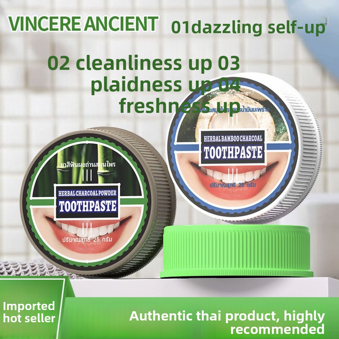 Natural Thai VINCERE Tooth Pow - Teeth Whitening Charcoal avaliação e preço