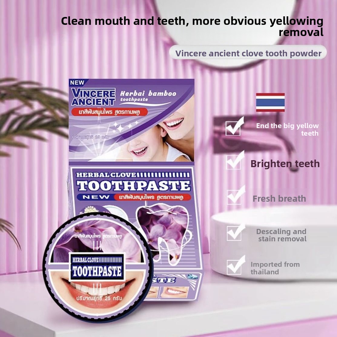Natural Thai VINCERE Tooth Pow - Teeth Whitening Charcoal avaliação e preço