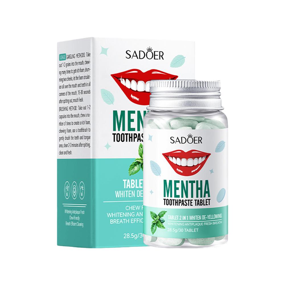 Mint Solid Toothpaste Tablets  - Teeth Whitening Charcoal avaliação e preço